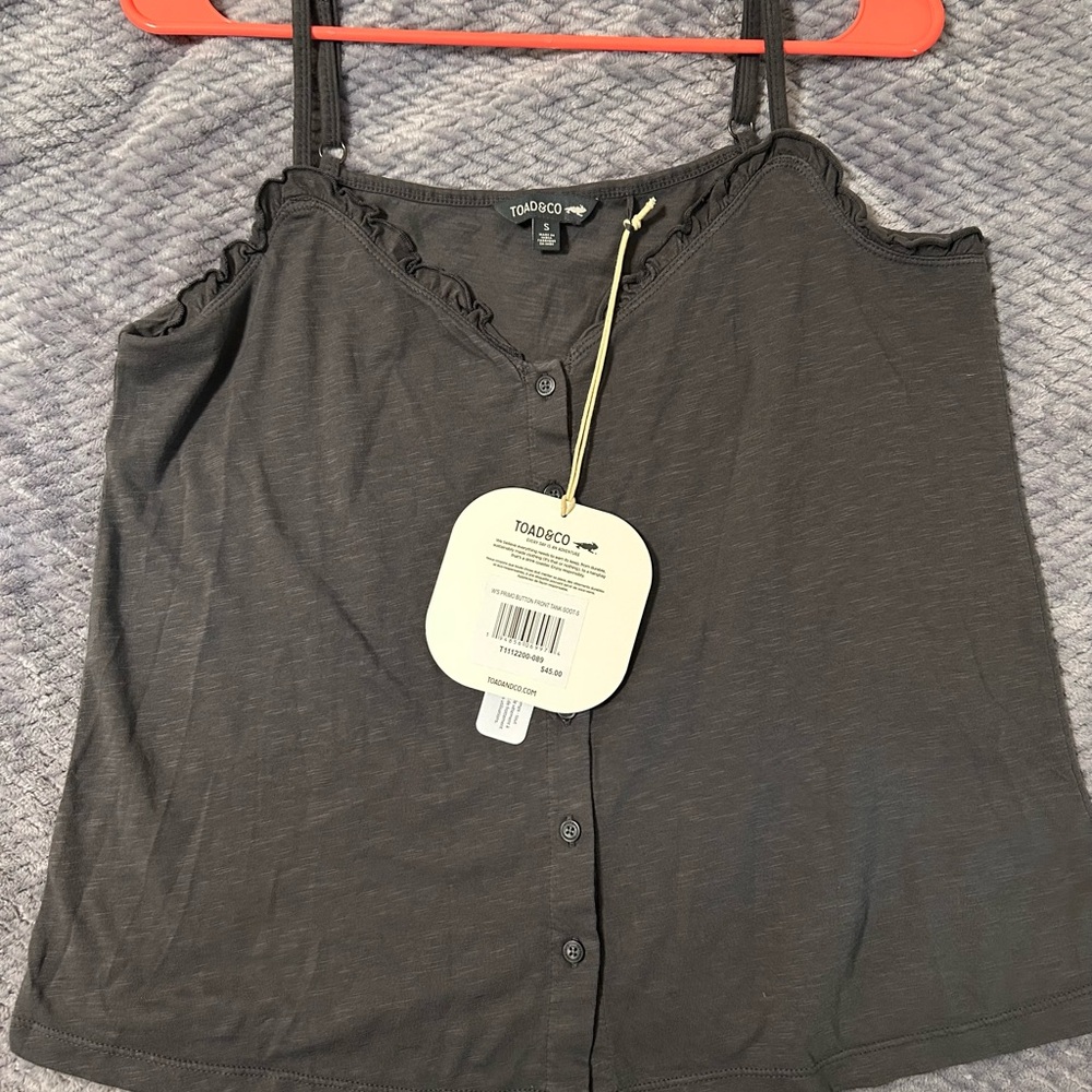 Toad&Co Charcoal Button-Front Camisole Tank